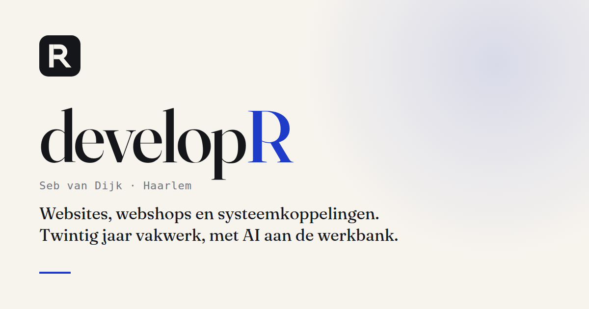 Website preview for developR